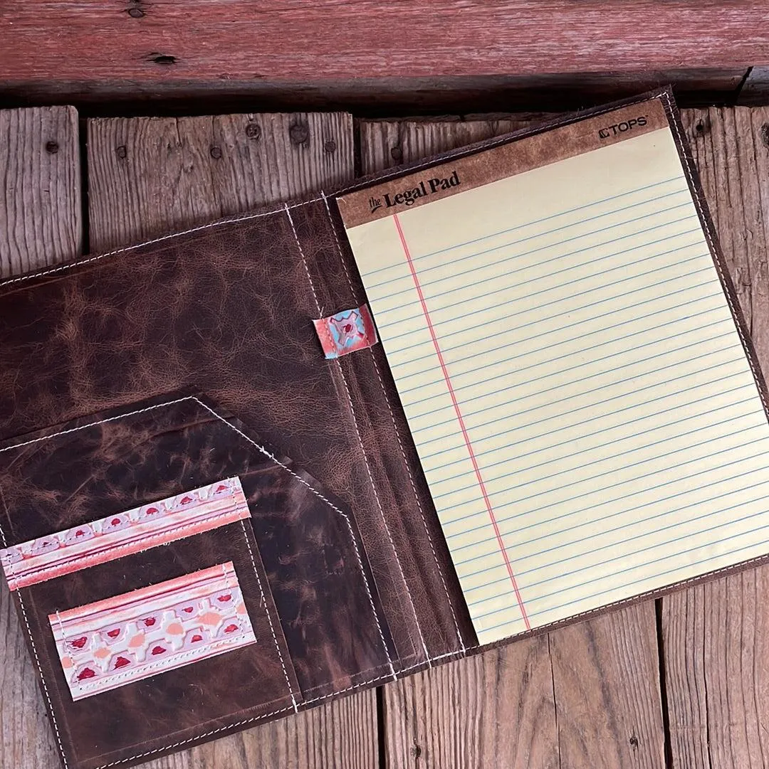 136 Large Notepad Cover - Palomino w/ Fiesta Navajo