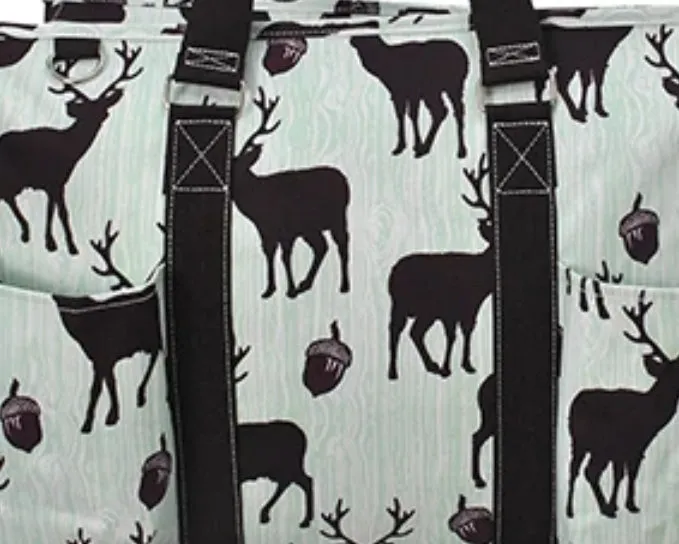 Deer Zippered Caddy Large Organizer Tote Bag