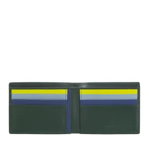 DUDU Men's Wallet Rfid Block In Small Skfully Scheme Leather Pocket With Credit Card Slot