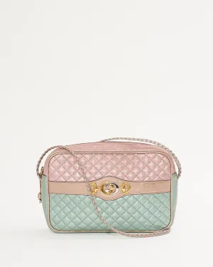 Gucci Pink/Teal Metallic Laminated Trapuntata Crossbody Bag