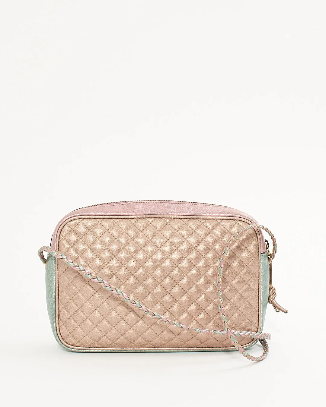 Gucci Pink/Teal Metallic Laminated Trapuntata Crossbody Bag
