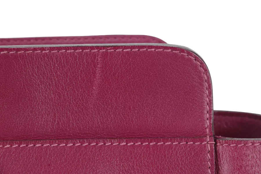HERMES TOOLBOX 20 ANEMONE SWIFT LEATHER SILVER HARDWARE STAMP Q WITH STRAP AND DUST COVER