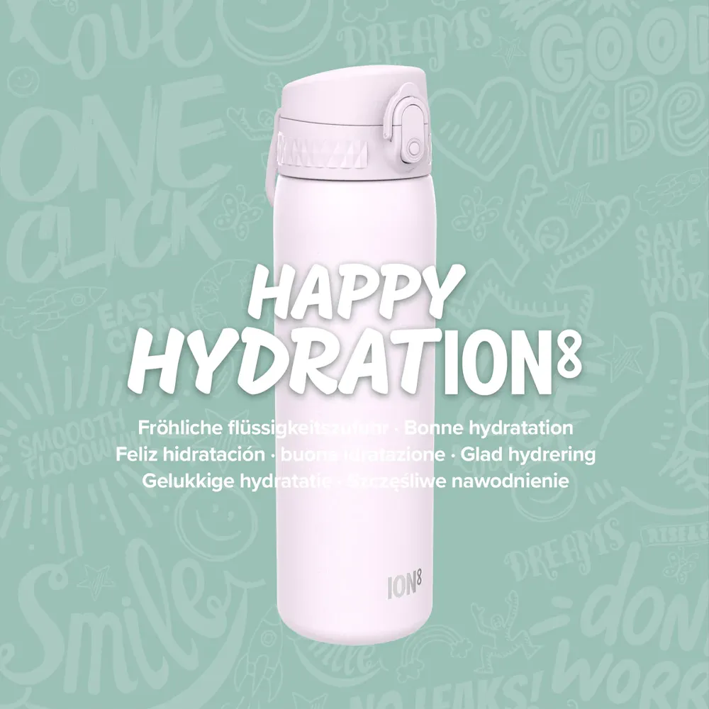 ION8 Slim 600ml Stainless Steel, Water Bottle - Lilac Dust