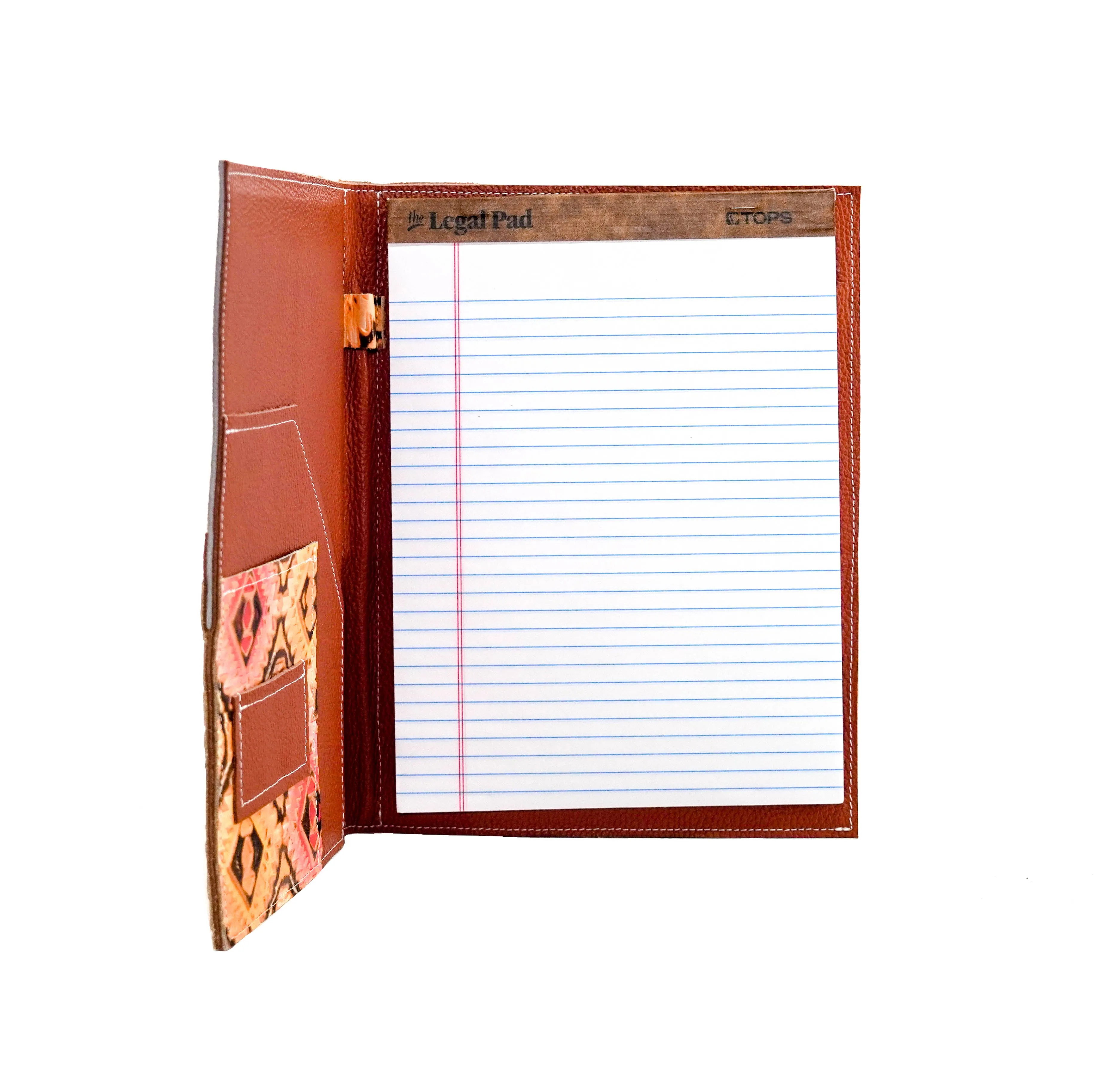 Large Notepad Cover - Chocolate & White w/ Moab Aztec