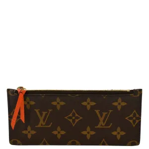 LOUIS VUITTON Felicie Zippered Monogram Canvas Insert Pouch Brown