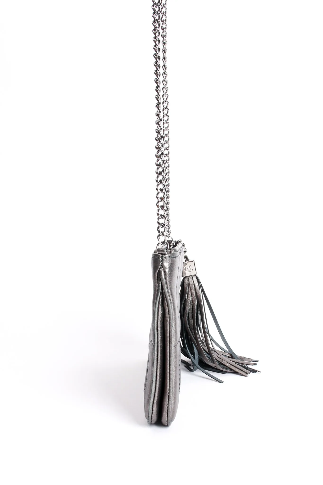 Metallic Quilted Tassel Shoulder Bag