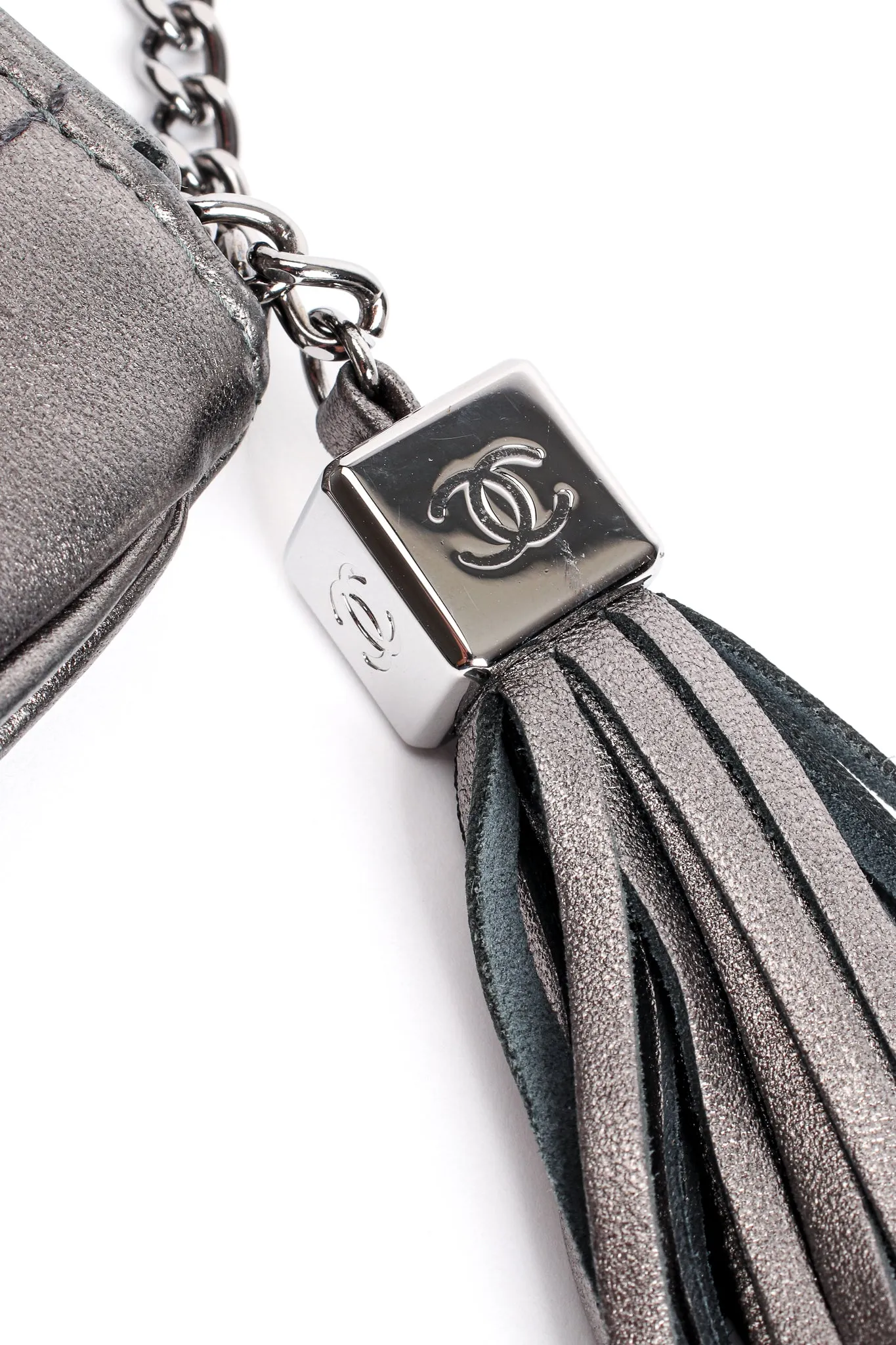 Metallic Quilted Tassel Shoulder Bag